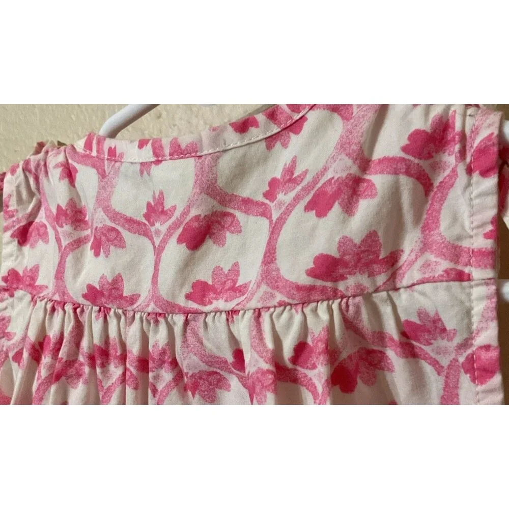 OshKosh B’gosh Toddler Girls Pink Lotus Flower Ribbon Smocked Sundress Size 2T